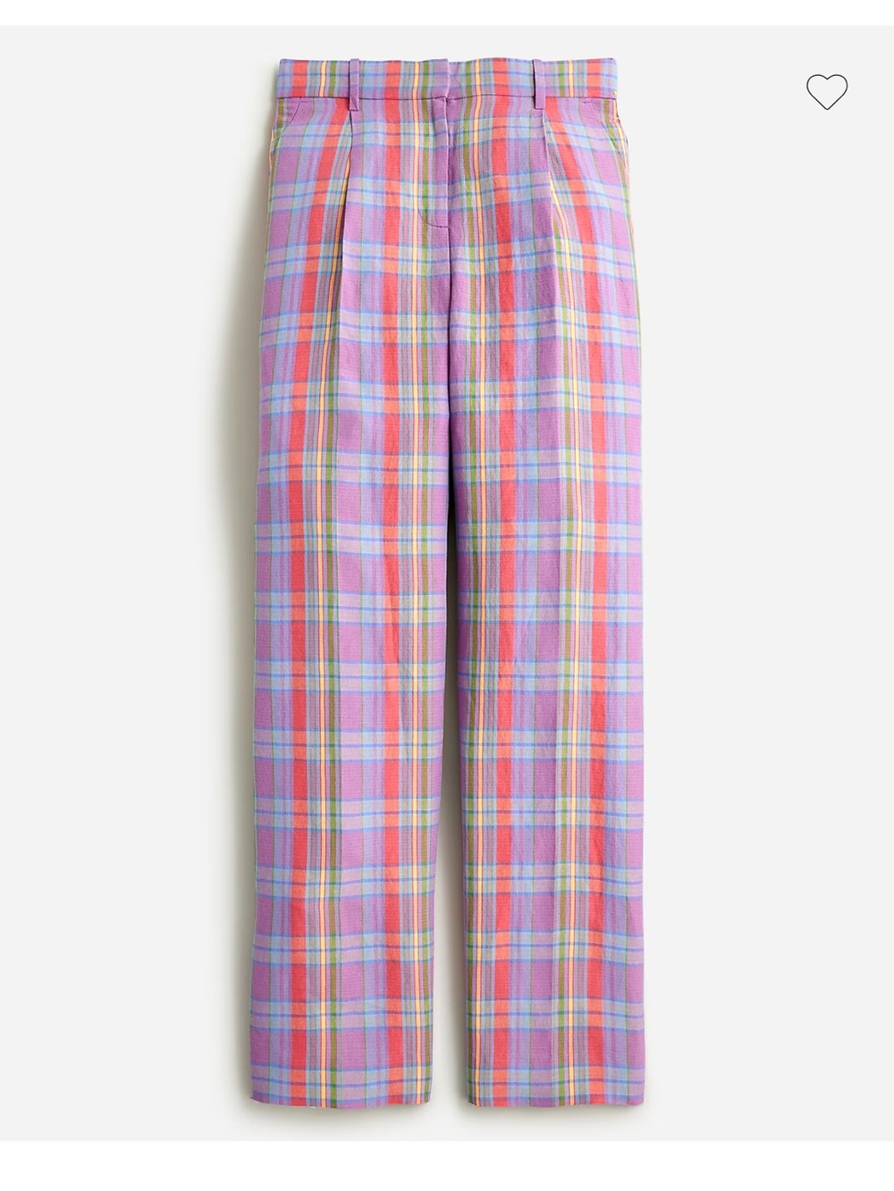 J. Crew Collection essential Italian viscose-blend pant in sunset plaid
